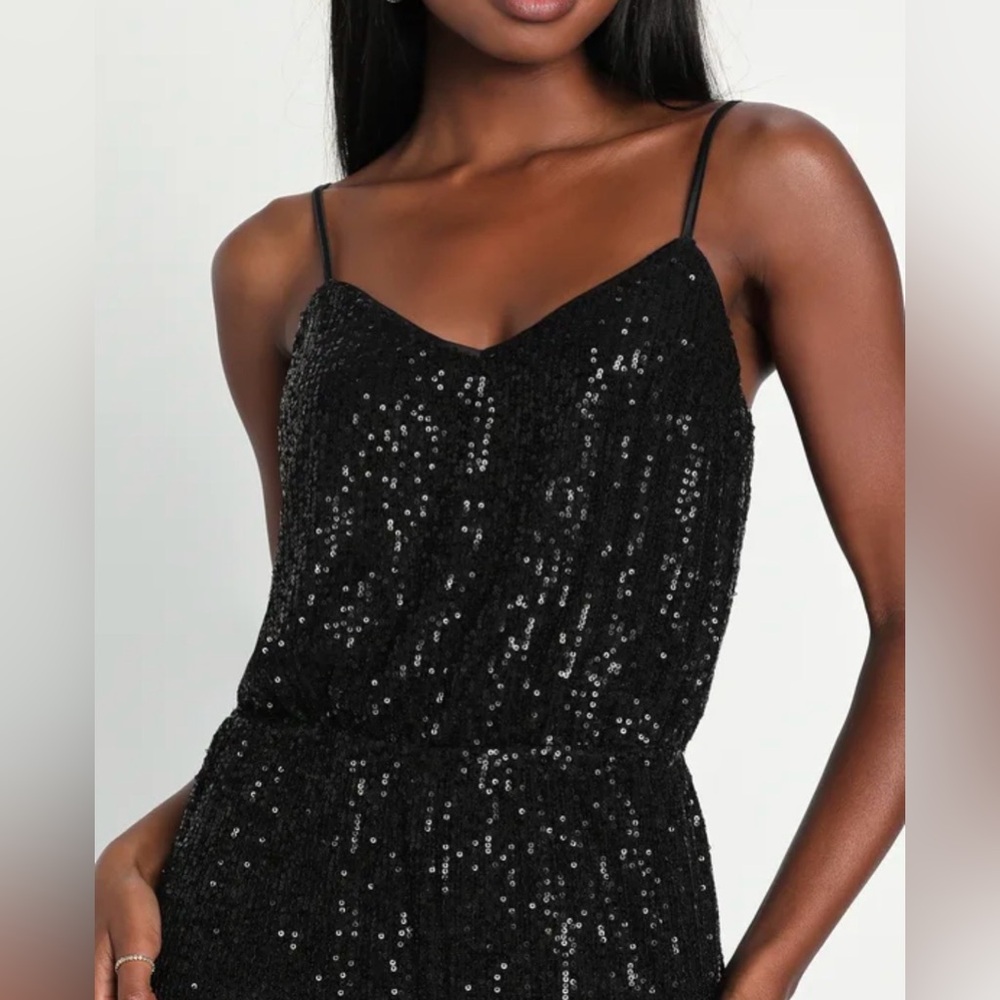 Black Sequin jumpsuit from Lulu’s NWT